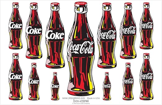 Amazon コカ コーラ レトロプラネット コーラ 13ボトル ビニールステッカーシート Coca Cola 窓用フィルム 通販