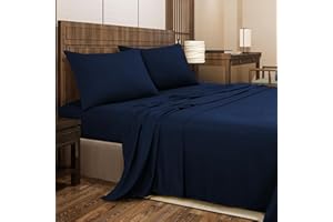 SereneSleep Queen Sheet Set Navy- 4 Pieces Premium Quality Bed Sheets Queen Size - Extra Soft, Easy Care Bedding Sets Queen S