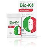 Bio K+ Heart Health Probiotic with Limosilactobacillus reuteri LRC – 5 Billion CFU – Cholesterol & Cardiovascular Support – Vegan, Shelf-Stable, Non-GMO – Probiotics for Men & Women – 60 Capsules