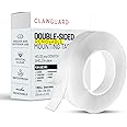 CLAWGUARD Double Sided Adhesive Tape, Door Shield Clear Mounting Tape, Heavy Duty Removable Tape, Multipurpose Mounting Tape, Picture Hanging Adhesive Strips, 1 in x 86 in