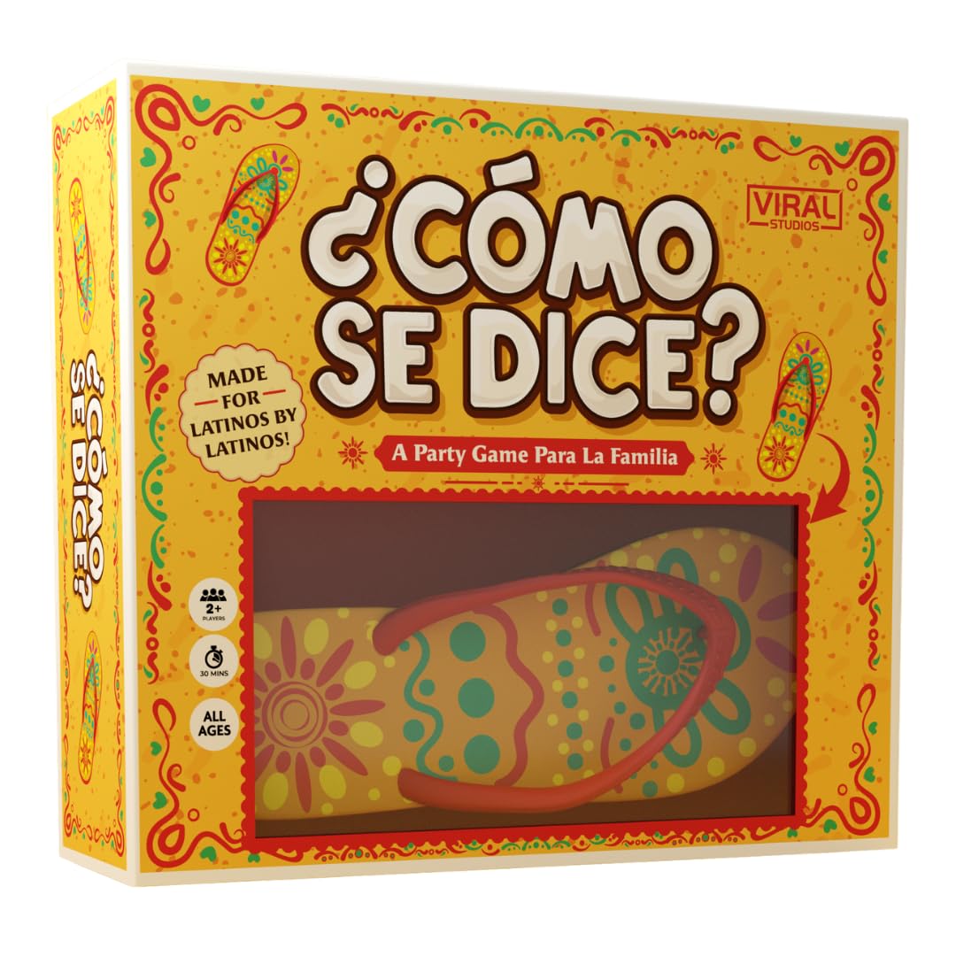 Viral Studios ¿Cómo Se Dice? – Hilarious Spanish Party Card Game, “Chancla” Included | Funny Latino Game for Families & Adults Game Night | Spanish Trivia for No Sabo Kids | 3+ Players