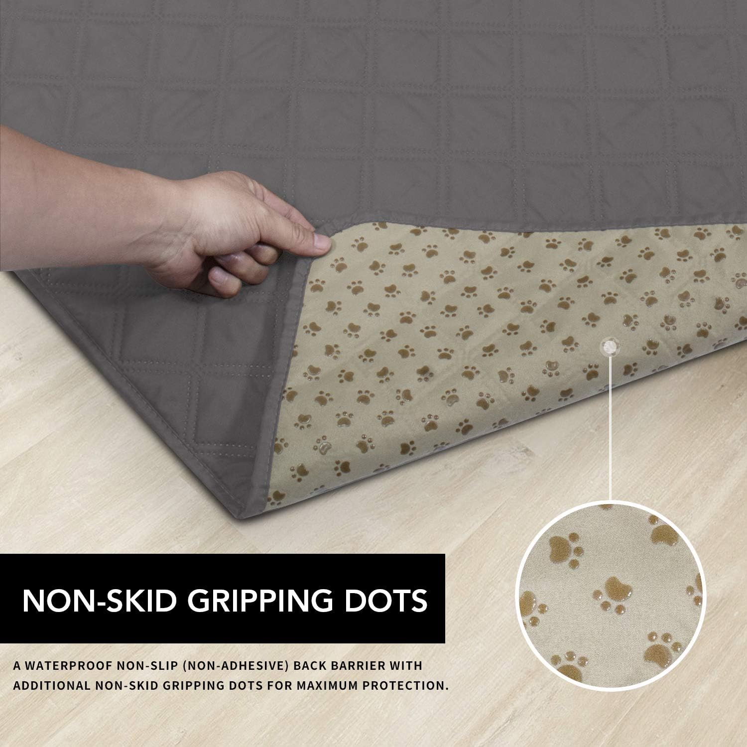Easy-Going 100% Waterproof Dog Bed Cover Washable Couch Cover Non-Slip Sofa Cover Furniture Protector Cover Reusable Incontinence Bed Underpads for Pets Kids Children Dog Cat(68x82 in,Gray): Home & Kitchen