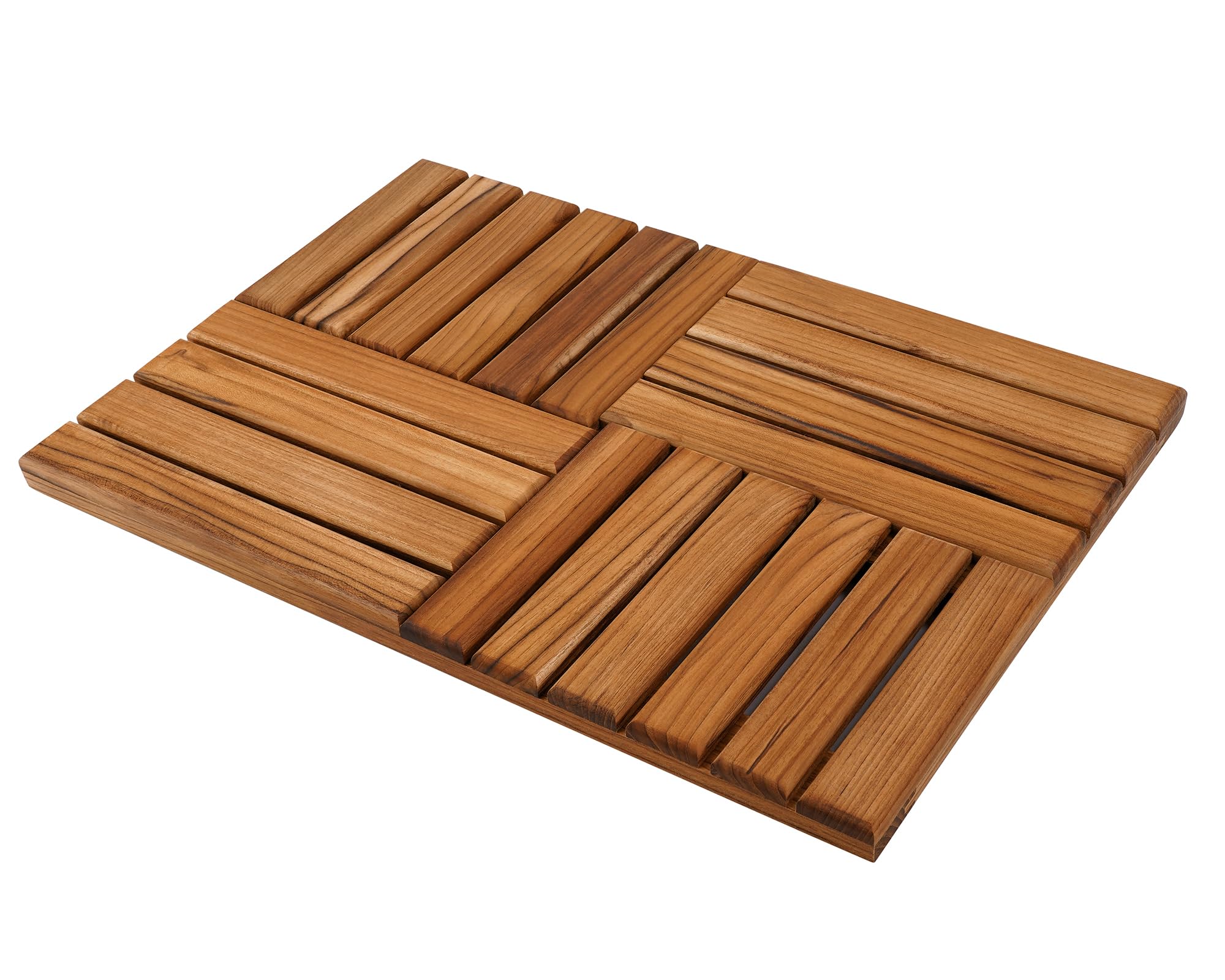 Utoplike Teak Wood Bath Mat, Wooden Shower Mat for Bathroom, 24 x 16 ...