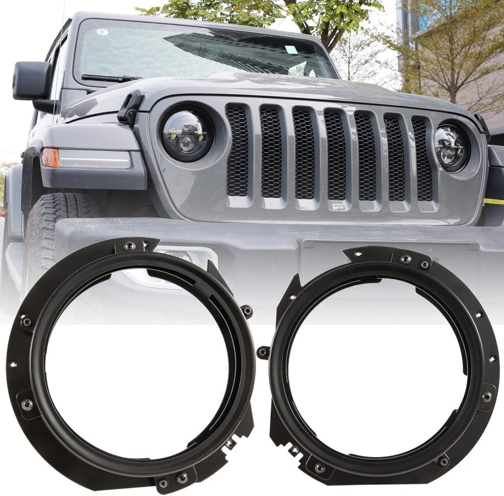 Mounting Brackets w/Adapters for 2018-2019 Jeep Wrangler JL Headlights Left and Right