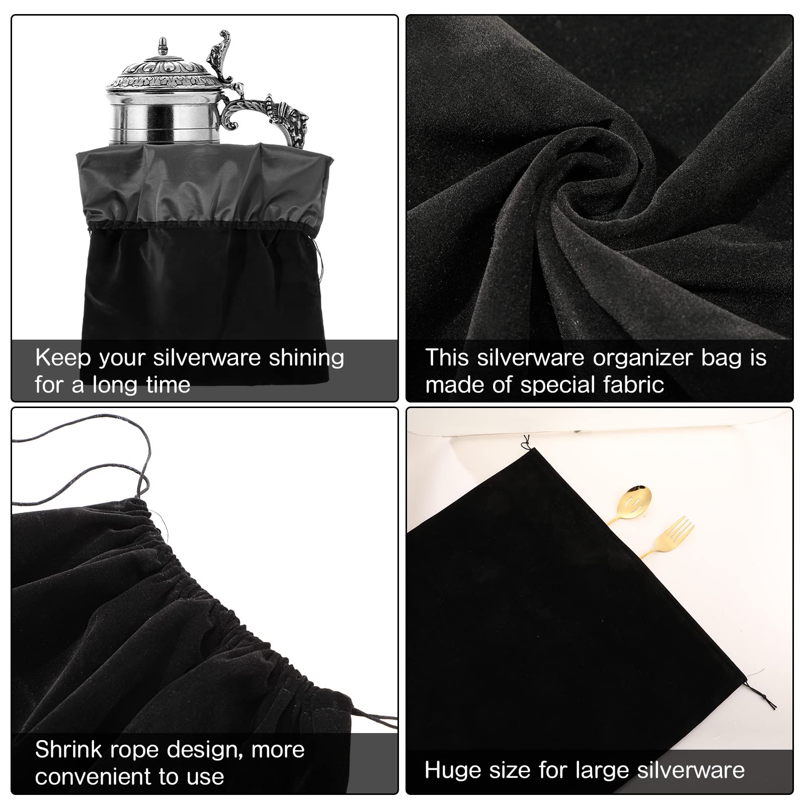 LEIFIDE 2 Pcs 30" x 24" Large Size Silver Storage