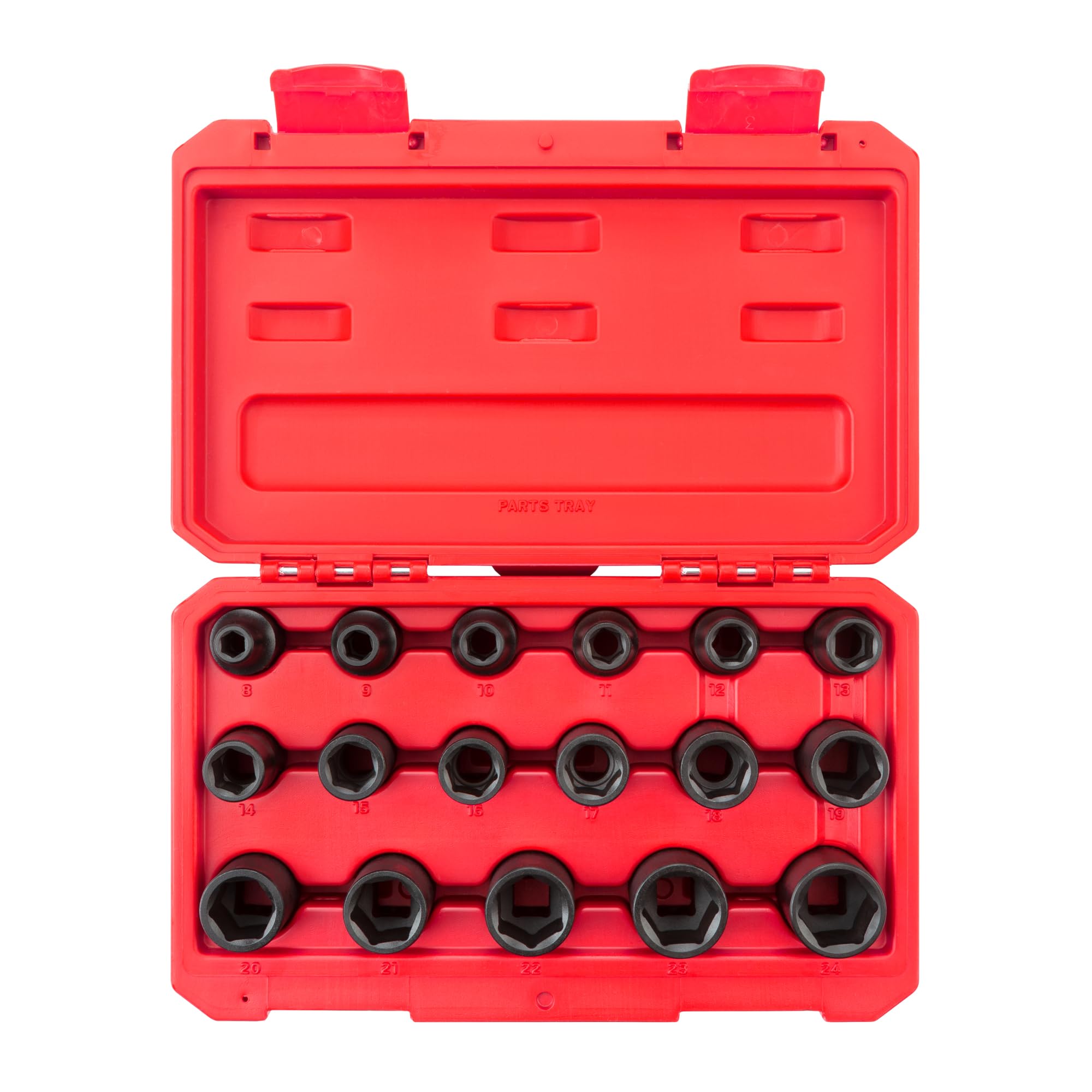 TEKTON 1/2 Inch Drive 6-Point Impact Socket Set, 17-Piece (8-24 mm) | SID92321