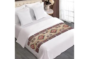 ZFRXIGN Aztec Bed Runners Medium Bed Runners & Scarves Western Long Table Runner Bedding Set for Home Hotel Guesthouse Southwestern Bed Scarf Tribal Navajo