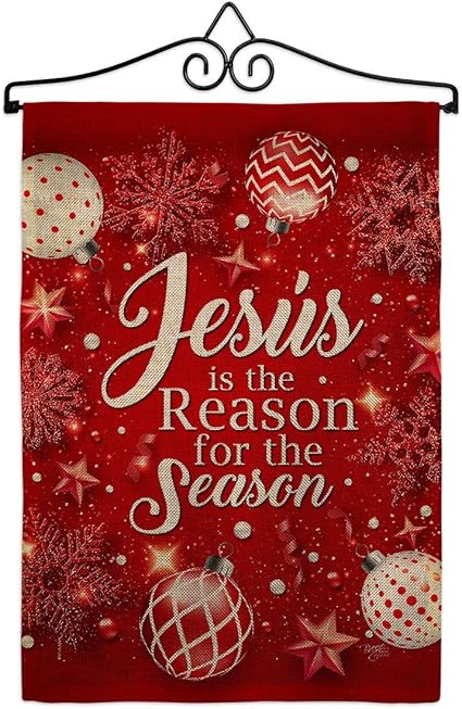 Amazon Com Juego De Banderas De Jardin De Arpillera De Jesus Is The Rason Para Colgar En La Pared De Invierno Tres Reyes Religiosos Sagradas Familias De Invierno Cristianos Pequenos Regalos Decorativos Para