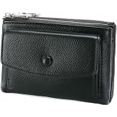 GOIACII Small Wallet Women Soft Lether Bifold Card Holder 2 Zipper Pockets | Coin Pouch, Compact Size, Vegan Leather