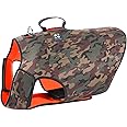Coodeo Dog Hunting Vest Orange, Camo and Reversible Reflective Dog Tactical Harness Hound Jacket for Protection and Security, 4.5mm Neoprene Waterproof Safety Dog Vest Both Sides to Wear (Medium)