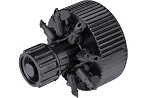 Raindrip 13800UB, Hydro-Port Adjustable Eight-Outlet Bubbler, Drip Irrigation Emitters for Drip Irrigation Gardening Systems, up to 30 GPH Per Outlet, 1/2-Inch FPT Inlet, Black/Blue