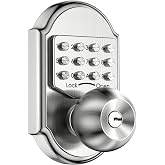 Bravex Keyless Entry Keypad Deadbolt Door Lock 304 Stainless Steel Sabbath Lock 100% Mechanical Shabbos Lock- No Risk of Low Power