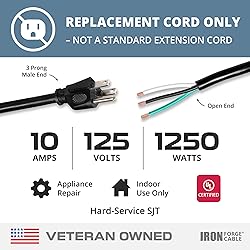 Iron Forge Cable 18 Gauge Power Cord Replacement