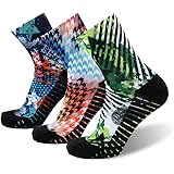 MK MEIKANUnisex Crazy Digital Printing Athletic Performance Running Quarter Socks 1, 3, 4 Pairs