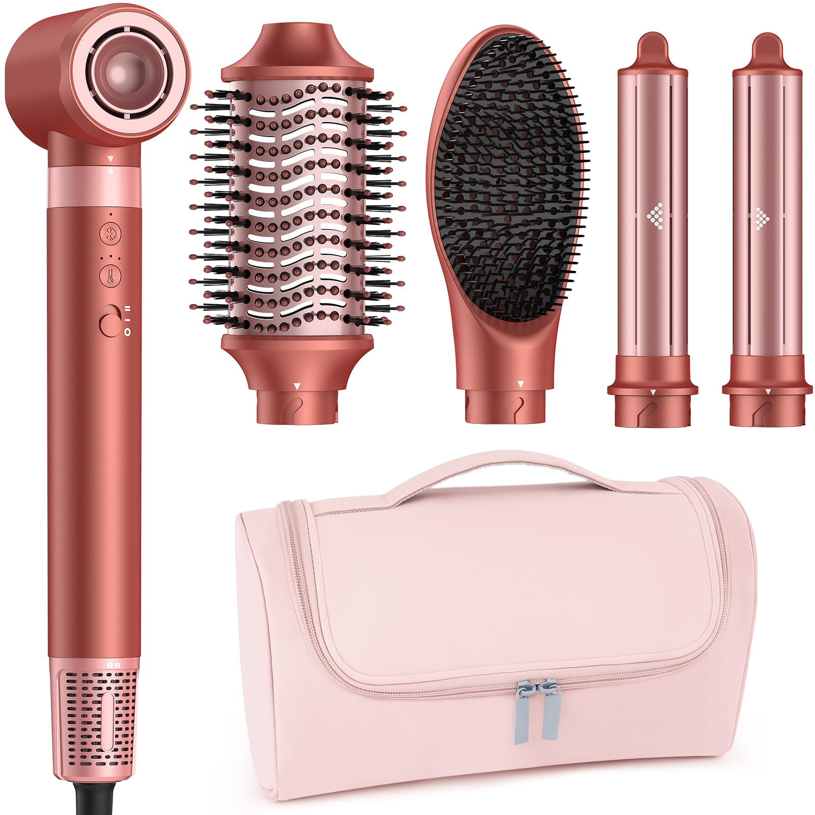 Photo 1 of MESCOMB 5 in 1 High-Speed Hot Air Styler - Professional Frizz-Free Hair Dryer Brush, Fast Drying Hair Dryer, No Heat Damage Air Styler Wrap - Curl, Volumize, Straighten with Travel Bag