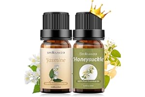 Sedbuwza Jasmine Honeysuckle Essential Oil Set, Jasmine Fragrance Oil Honeysuckle Scent Oil Set for Diffuser, Aromatherapy, Massage, Soap, Candle Making 2 x 10 ml