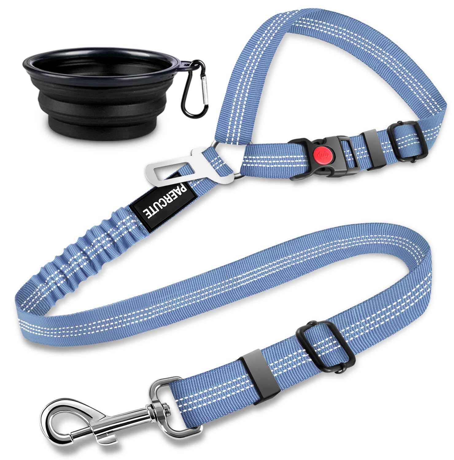 Photo 1 of 2 Piece Set Dog Seat Belt Retractable Dog Car Seatbelts Adjustable Pet Seat Belt for Vehicle Headrest Restraint Adjustable Heavy Duty & Elastic & Durable Car Harness for Dog