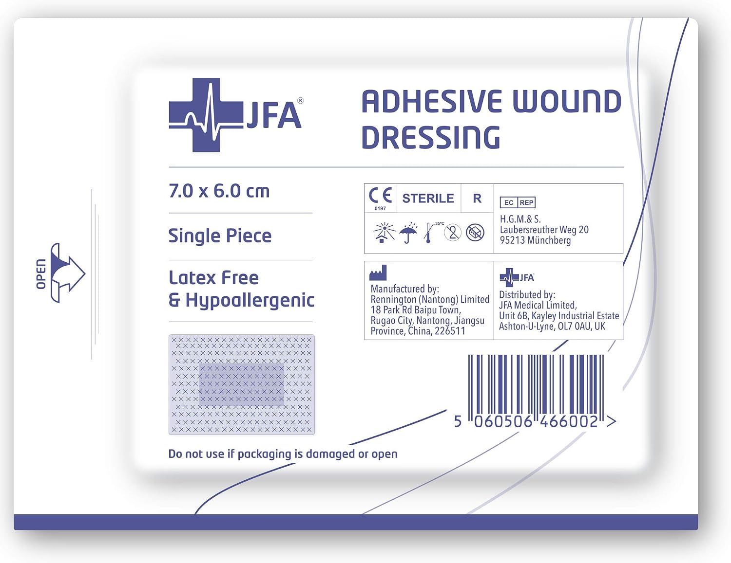 Pack of 25 Adhesive Wound Dressings (60mmx70mm) - Image 3