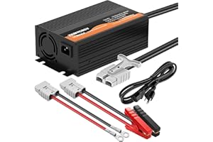 ZKMYCBSV 14.6V 40A LifePO4 Battery Charger, 12V 40A Lithium Battery Charger for 12.8V LiFePO4 Lithium Deep Cycle Rechargeable Battery, Multi Safety Protections, Fast Charging, 12 Volt Charger for RV Boat Car