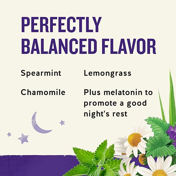 CELESTIAL SEASONINGS SLEEPYTIME WELLNESS TEA PLUS MELATONIN, CAFFEINE FREE, 18 TEA BAGS BOX