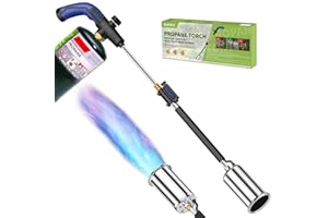 EASITALY Heavy Duty Propane Weed Burner Torch, Self-Igniting Flame Thrower with Rubber Grip for Garden Weeding, BBQ Lighting, Driveway & Snow Clearing(Fuel Cylinder Not Included)