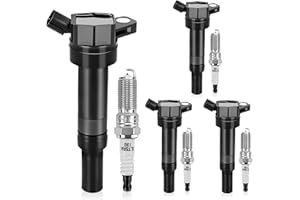 QUALIPO Set of 4 UF651 Ignition Coil Pack & Iridium Spark Plug for 2.0L 1.8L L4 Kia 2012-2019 Soul, 2014-2018 Forte/Hyundai 2014-2021 Tucson, 2013-2020 Elantra Replaces#GN10633 5C1861 273002E000 1788511 C898