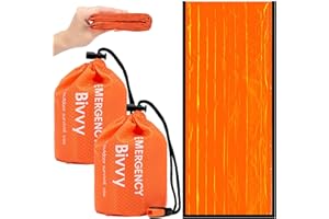 Emergency Sleeping Bag 84"x36", Waterproof Survival Emergency Blanket, Pocket Size Survival Blanket with Whistle, Windproof O