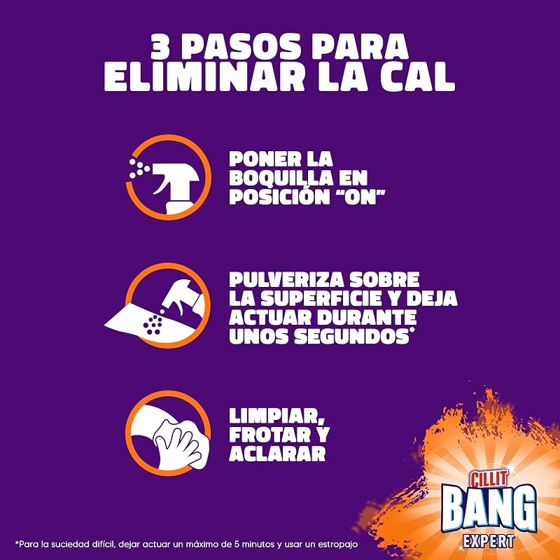 Cillit Bang Lime and Dirt, potente limpador de casa de banho, cozinha, formato de pulverização - 1 L, a embalagem pode variar
