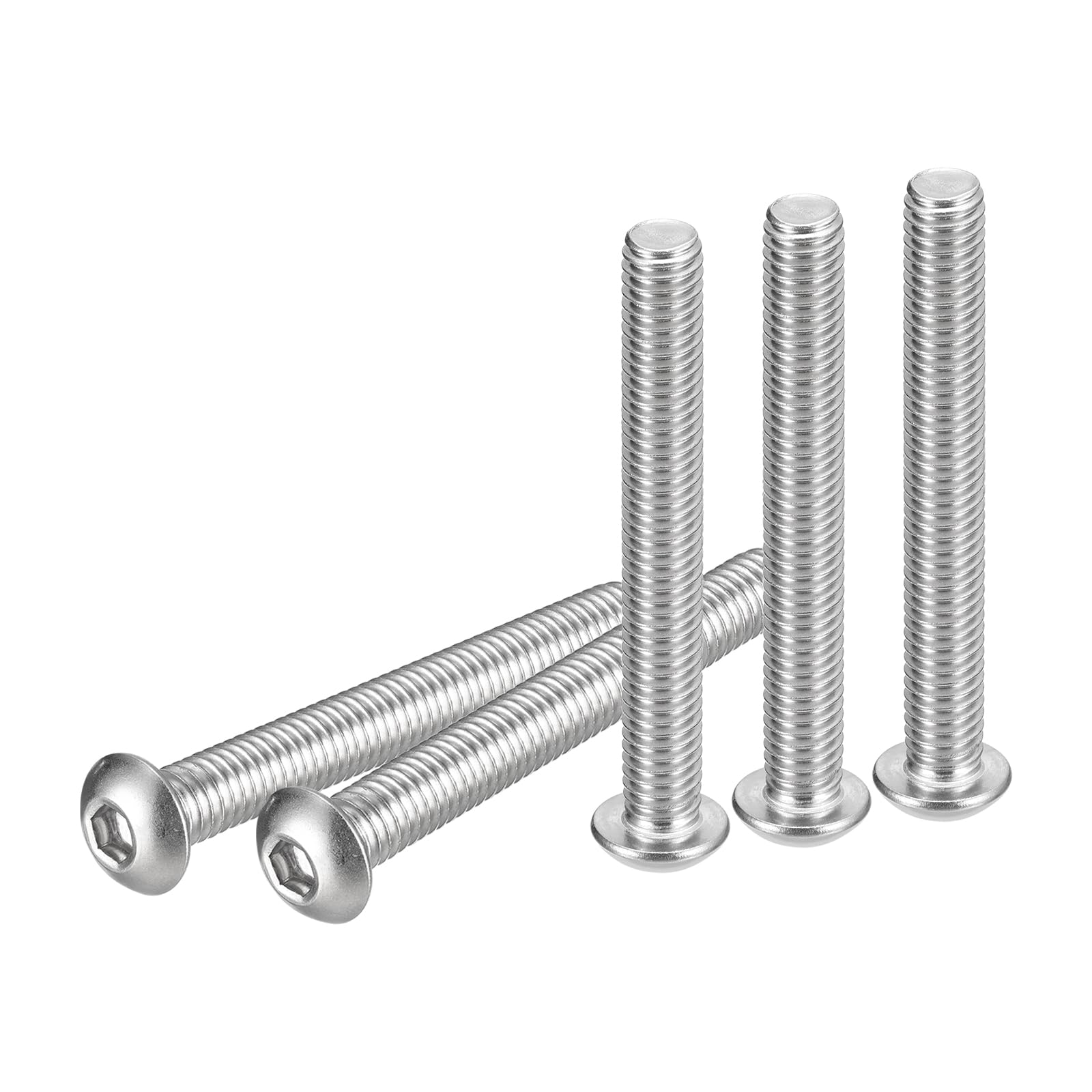 DTGN 3/8-16x3" Button Head Socket Cap Screws - 10Pack - Good for Machine - 304 Stainless Steel 18/8 - Hex Drive Full Thread UNC Fasteners — image 1
