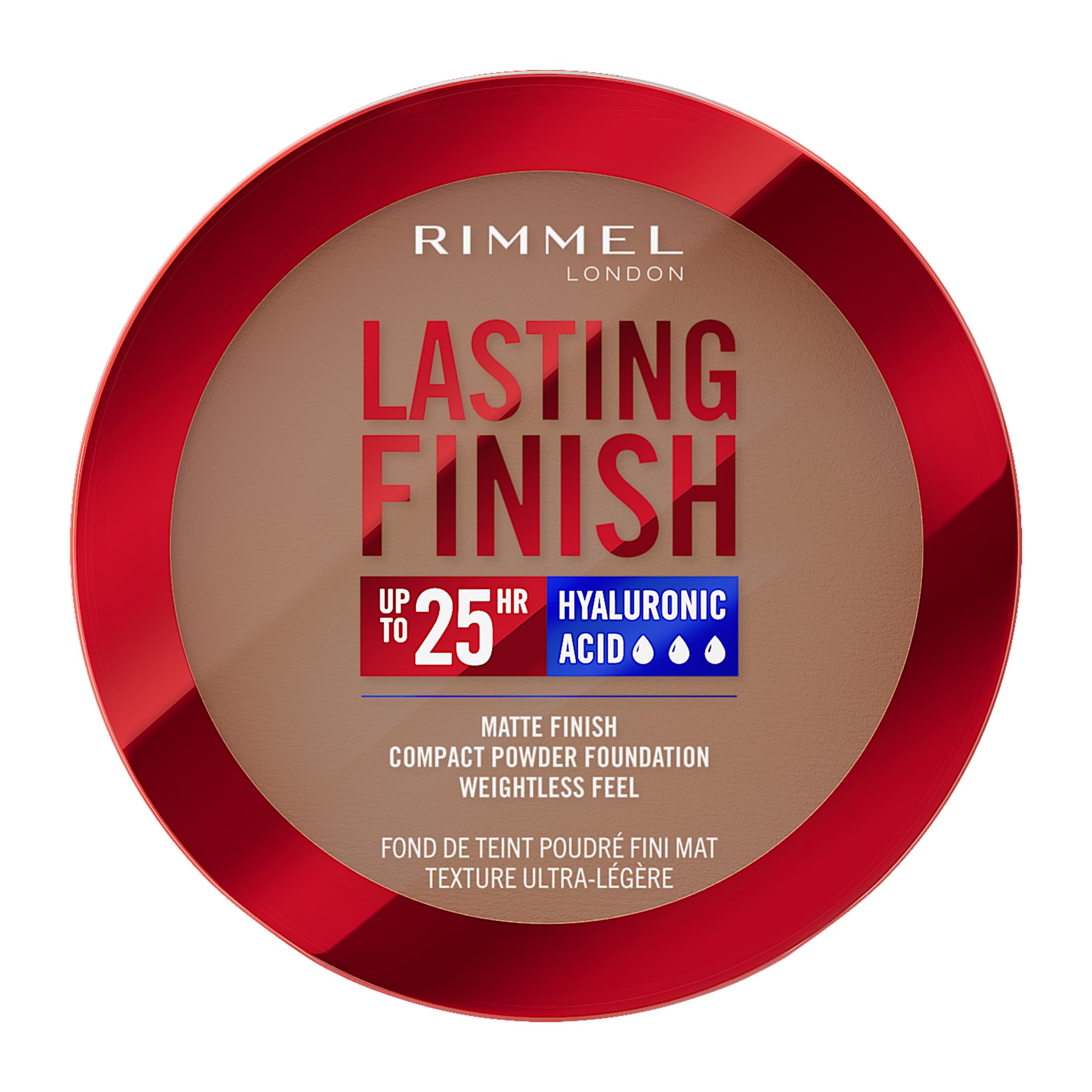 Rimmel Lasting Finish 25 HR Compact Foundation 012 Cinnamon, Matte Buildable Coverage, Powder-to-Cream, Anti-Pollution Shields, SPF 20, Hyaluronic Acid, Waterproof, Hides Imperfections