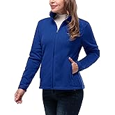 33,000ft Women's Zip Up Fleece Jacket, Long Sleeve Warm Soft Polar Lightweight Coat with Pockets for Winter