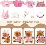 TITQWOP Capybara 26cm Brown Plush Toy with 9 Accessories Pink Capybara view 2
