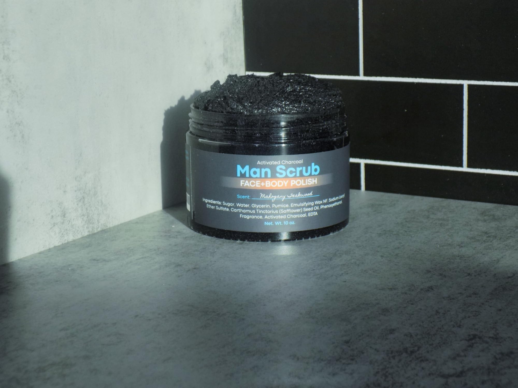 Joli Noir Face Scrub For Men - Fight Acne, Detox & Exfoliate Rough, Dull Skin - Exfoliating Face Polish Sugar Scrub With Activated Charcoal