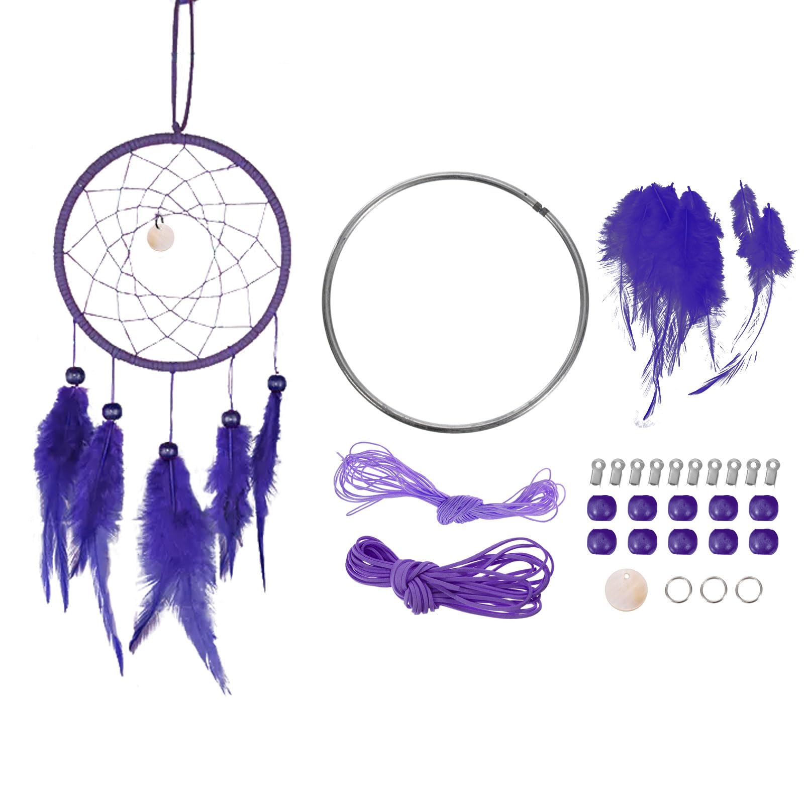 PATIKIL DIY Dream Catcher Kit, Making Dream Catcher Supplies Wall Hanging Handmade Dream Catcher Kits for Beginner Style 3, Purple — image 1