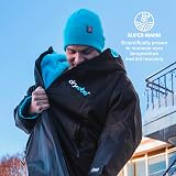 Dryrobe Advance Waterproof Changing Robe Long Sleeve Kids 10-13 Black Blue view 5