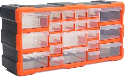 Simpa 22 Drawers Plastic DIY Tool Bit Storage Organiser Cabinet 49x25x16 cm