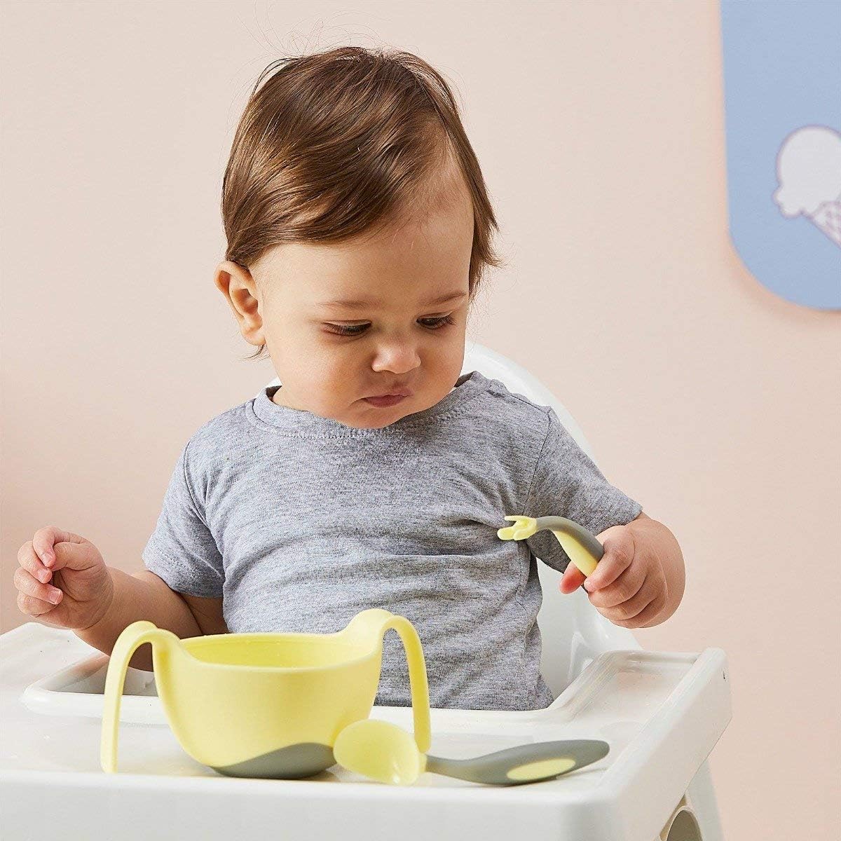 b.box Toddler Cutlery Set - Easy Grip Handles, Travel case, Unique Fork Design, Banana Split, 2 Piece Set - Image 5