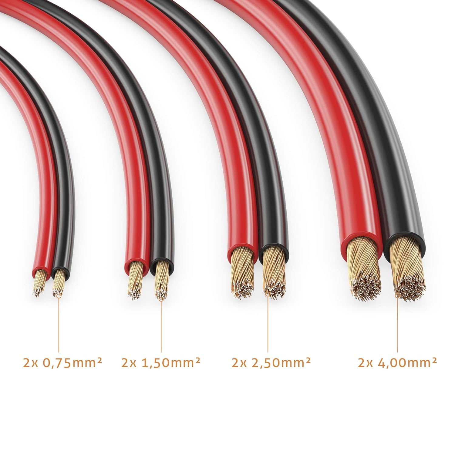sonero® 25 m 2 x 4.00 mm² CCA Speaker Cable/Speaker Cable Colour Red