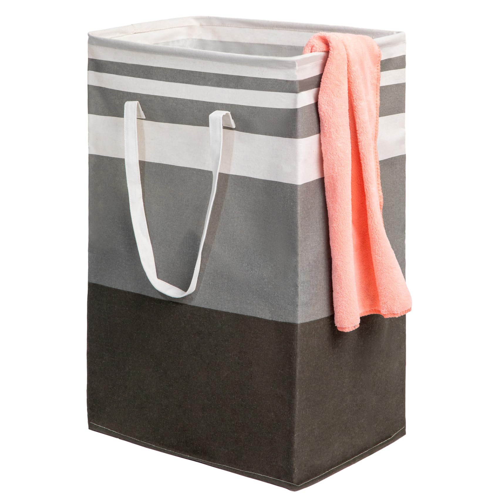 Collapsible Laundry Basket 75L, Dirty Foldable Washing Basket for Laundry, Rectangle Freestanding Tall Cotton Laundry Clothes Hamper with Handle for Clothes Toys Storage in Laundry Room Bathroom