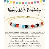 JEIKTO 10-21 Year Old Girl Birthday Gifts, Happy 10th-21st Birthday Decorations Beaded Bracelet Gifts for Girls with Cards