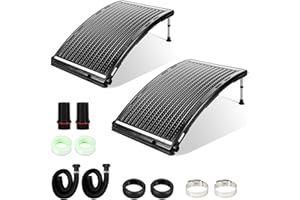Fuairmee Upgraded 2Set Solar Pool Heaters, Solar Pool Heater for Above Ground Pool, Thickened Panel 113x69 cm, Solar Pool Heater for Pools, Includes 4 Adapters, 4 Hoses & Clamps, 4 Plumbers Tapes