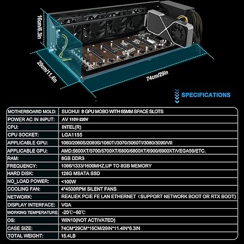 Rvn 3060ti Mining Speed SUOHUI GPU Mining Rig Complete System For