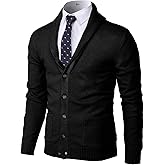H2H Mens Casual Comfortable Fit Cardigan Sweater Shawl Collar Soft Fabric