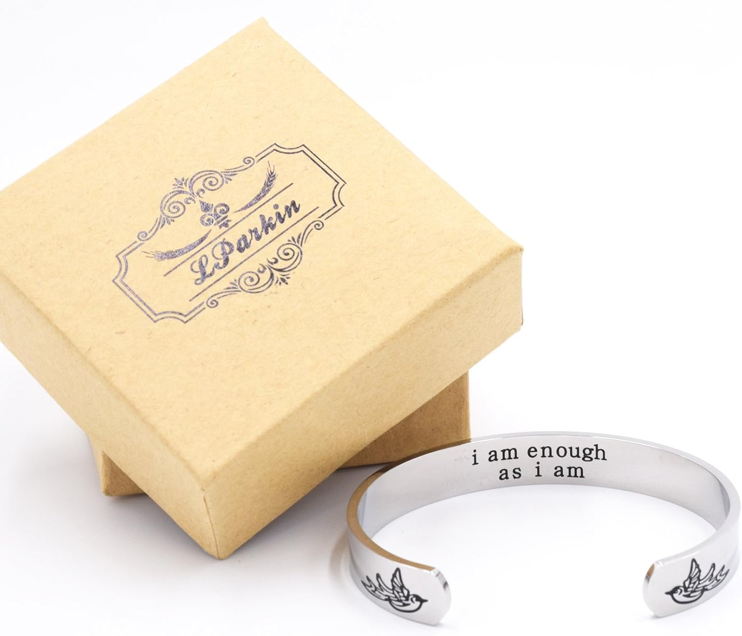 LParkin Inspirational Bracelets For Women I Am Enough As I Am Cuff Bracelet Spiritual Encouragement Gift Unique Positive Energy Gifts For Woman Jewelry - Image 5