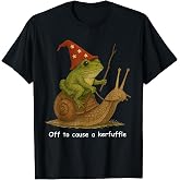Whimsical Frog Wizard Off to Cause A Kerfuffle Meme Frog T-Shirt