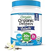 Orgain Organic Vegan Protein Powder + Oat Milk, Vanilla Bean - 20g Plant Based Protein, Gluten Free, No Dairy, Soy or Lactose