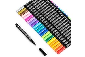 ZEYAR Permanent Markers Fabric Art Pens, Great on Bags, Shoes, T-shirts & Other Fabric Paint Materials - Child Safe & Non-Toxic For Washable Art and Lettering, Fabric Paints (24 Colors)
