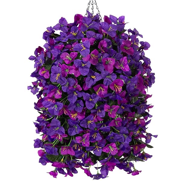 INSPRING ARTIFICIAL BOUGAINVILLEA FAUX FLOWERS PLANTS BASKETS FOR...