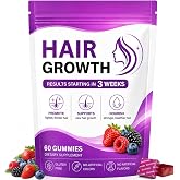 Hair Growth Vitamins Soft Chewable, Advanced Hair Growth Gummies, Biotin Hair Supplements with Botanical Extracts, Supports Thicker Fuller Looking Hair, Daily Hair Nourishment for Women, 60 Count