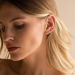 PRETOLE Sterling Silver Stud Earrings with 925
